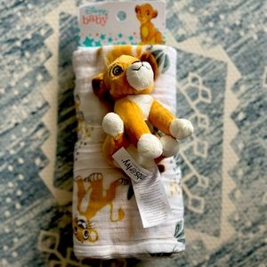 Lion King Swaddle Blanket with Toy
